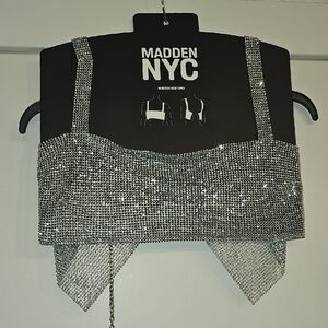Madden NYC Silver Rhinestone Top